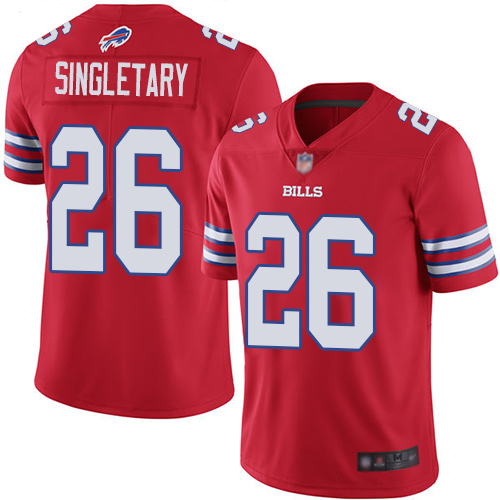Men Buffalo Bills #26 Devin Singletary Limited Red Rush Vapor Untouchable NFL Jersey
